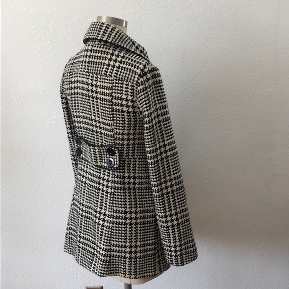 Vintage houndstooth tweed retro mod 60s style twiggy coat jacket S - Picture 5 of 8